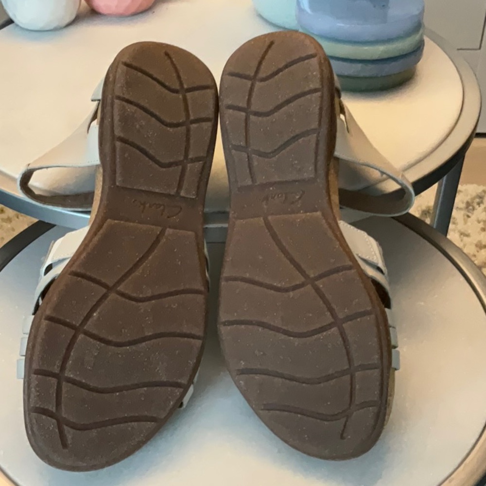 Clarks Collection Leather Sandals Roseville Cove White Cream 8.5M - Picture 4 of 6